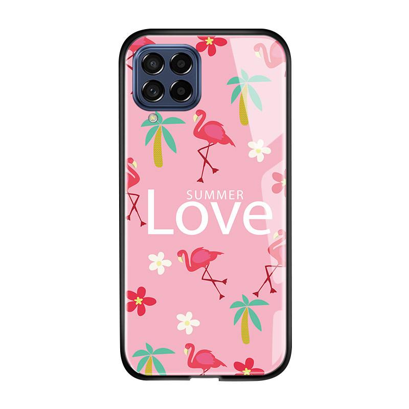 For Samsung A15 A35 A55 A73 S24 Xiaomi 13T 12T 11T Redmi Note 13 Pro 12 11 Pro 12S iPhone 16 15 14 Cute Pink Flamingo Case Shockproof Glass Cover