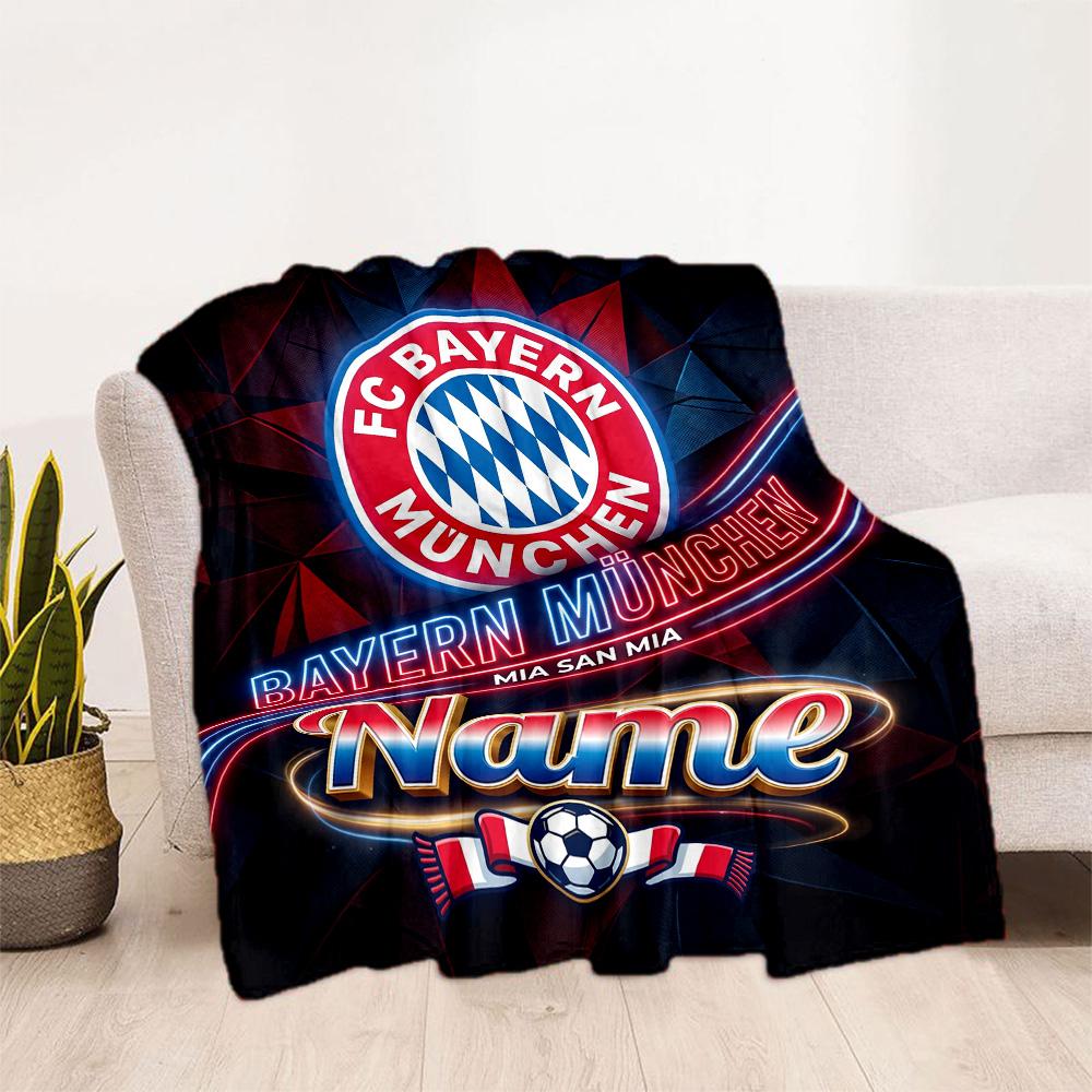 Bayern Munich Galaxy Artwork Customize Your Name Blanket Multi-purpose Personalized Blanket Comfortable for Bedding Living Room Bed Office Chair