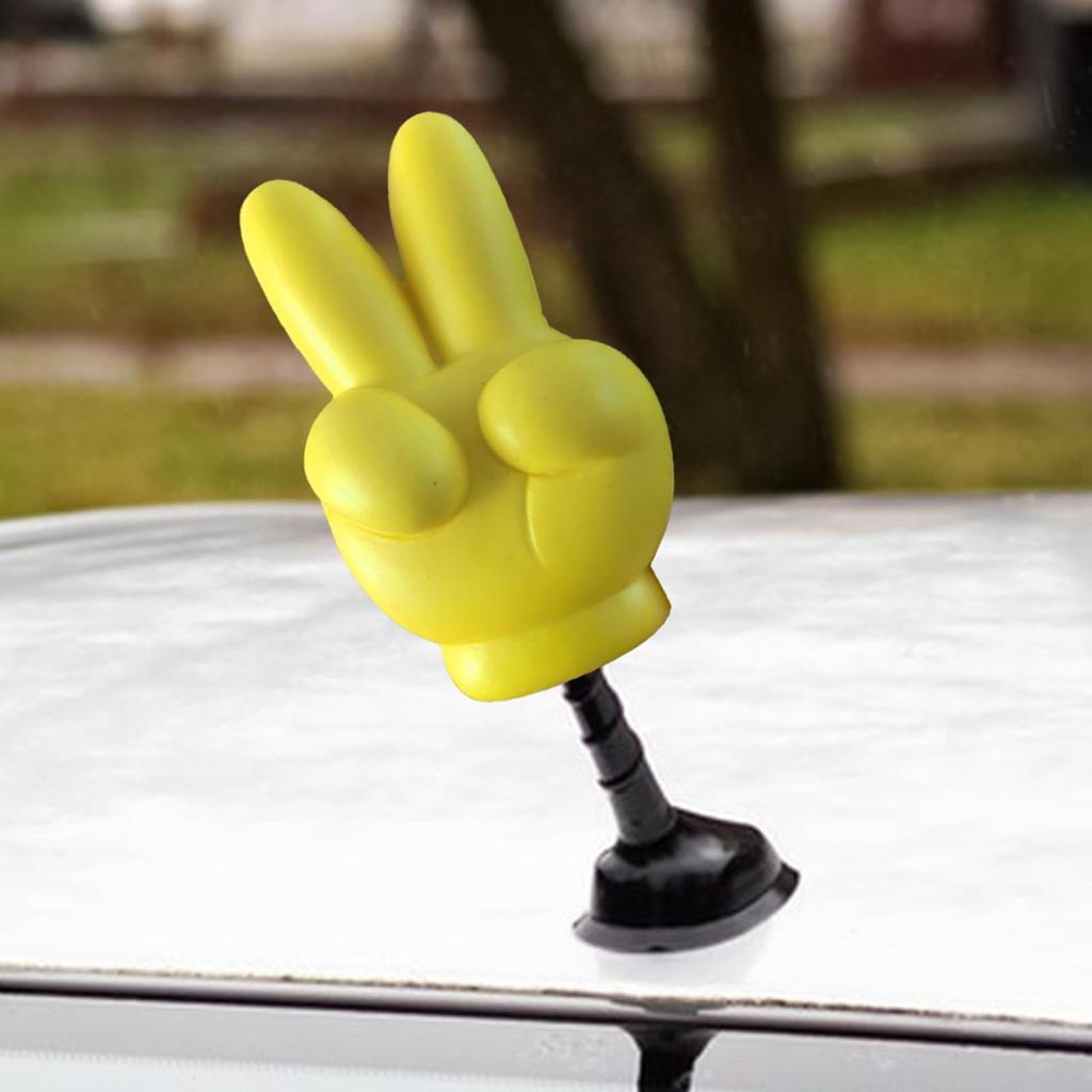 Hand Gesture Car Antenna Ball - Foam Roof Ornament, Exterior Styling Decoration | Creative