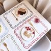 Modern Rectangular Embroidered Polyester Placemat Embroidery Machine Washable Table Mat For Family Gatherings