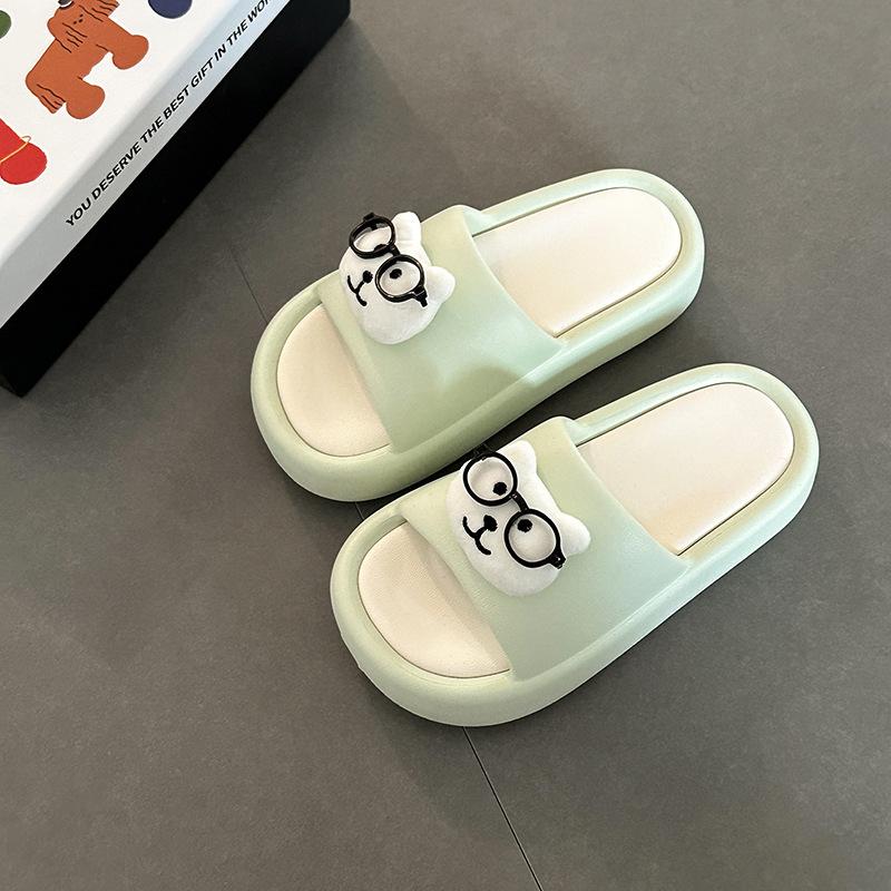 

Аниме медведь на толстой подошве односложные крутые тапочки женские летние новые мультяшные домашние комнатные тапочки на толстой подошве нескользящие 40-41 зелёный