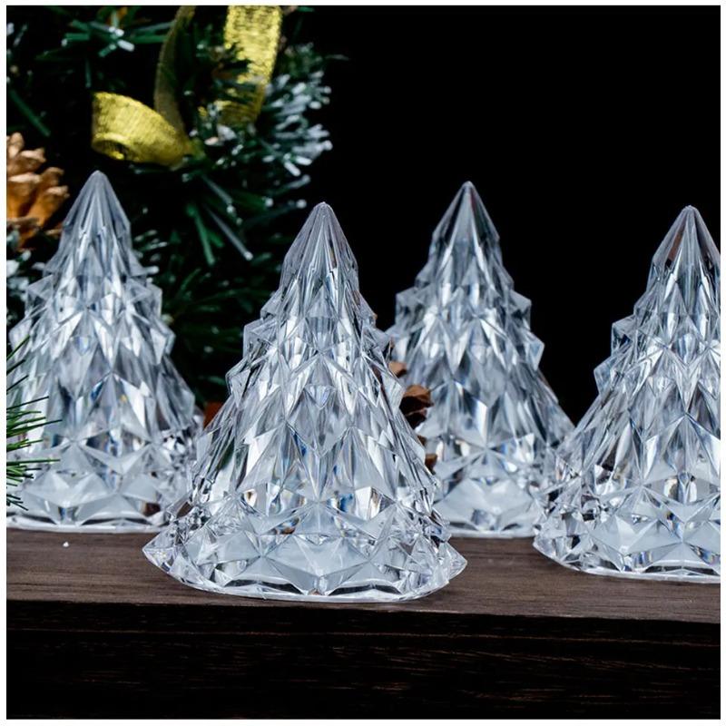 Flammenloses LED Elektronisches Kerzenlicht Weihnachtsbaumform LED Kerze Eve Kristalllicht Atmosphärenlicht Hochzeitsfeier Dekoration