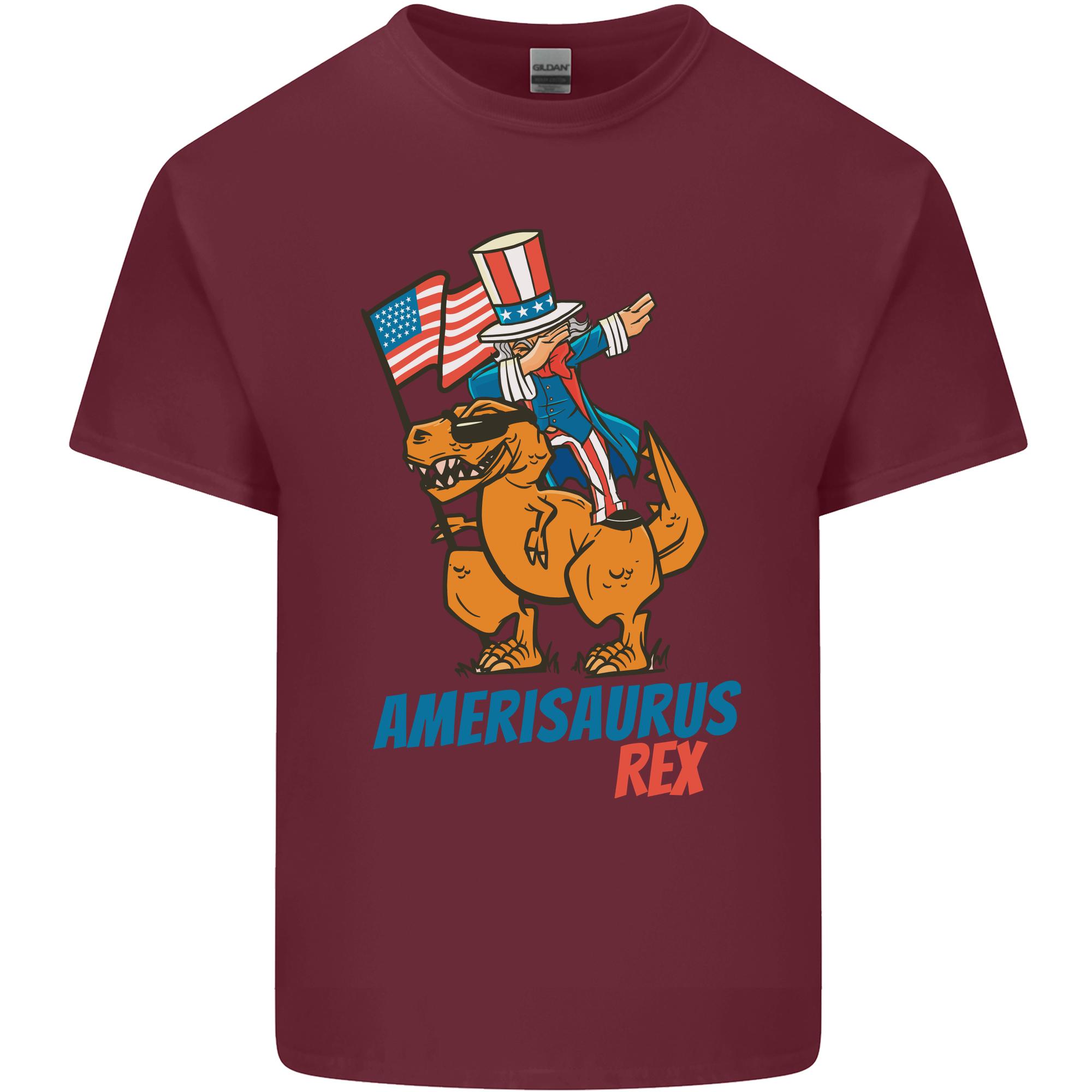 Amerisaurus TRex Dabbing Uncle Sam USA Unisexs Light Cotton TShirt S
