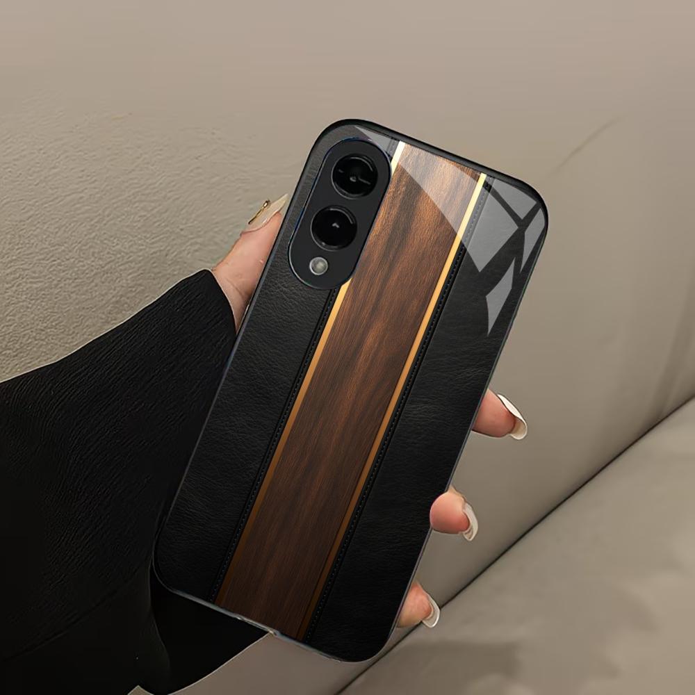 Wood grain Exquisite luxury High-end PhoneCase Glass TPU PhoneCase for Samsung Galaxy S26 S25 S24 S23 S22 S21 FE,Ultra,Plus