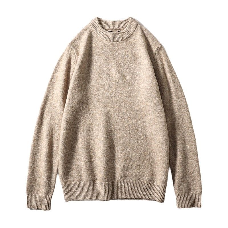 Wool Blend Sweater for Men, Winter Inner Wear, Round Neck, Slim Fit, Warm Wool Sweater, Foreign Trade Men's Pullover Knitwear