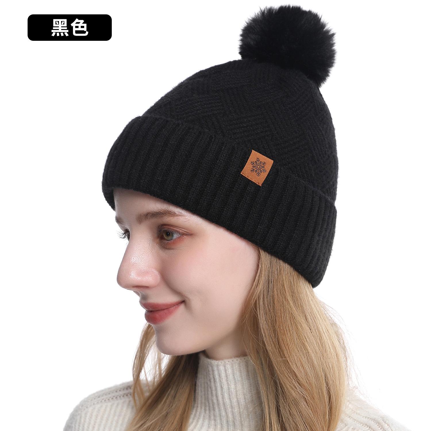 

Men S / Women S Outdoor Warm Fleece-Lined Knitted Hats Winter Cold-Proof Double-Layer Stocking Cap One/Three-Piece Set Skullies