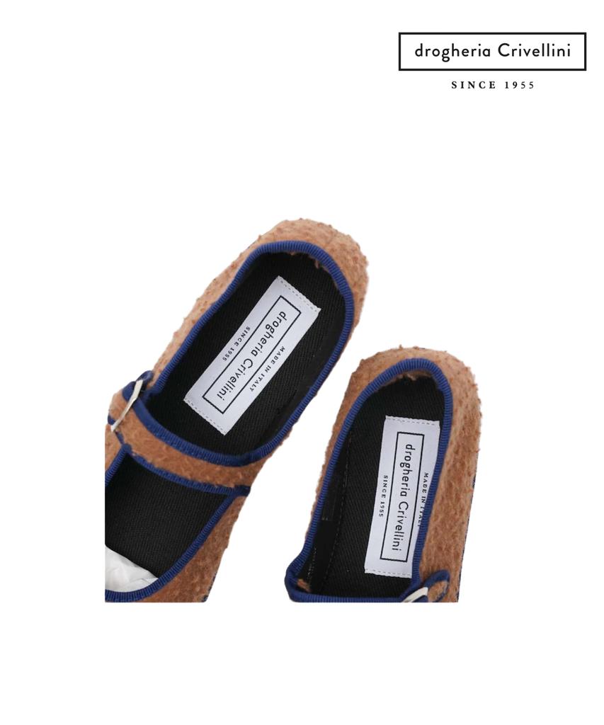 Drogheria Crivellini Wool Mary Jane Flats_Camel Collar