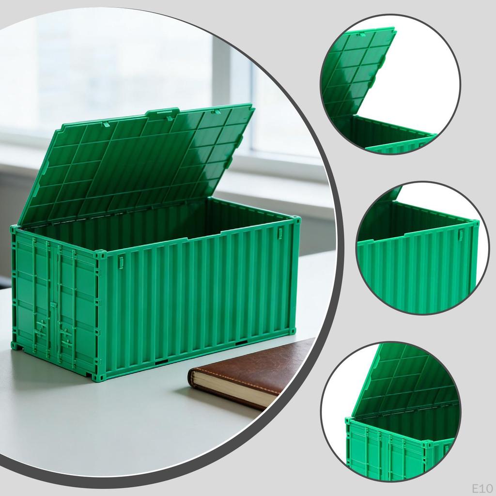Mini Desktop Storage Box Shaped Like A Container, Large Capacity, Practical And Unique, with