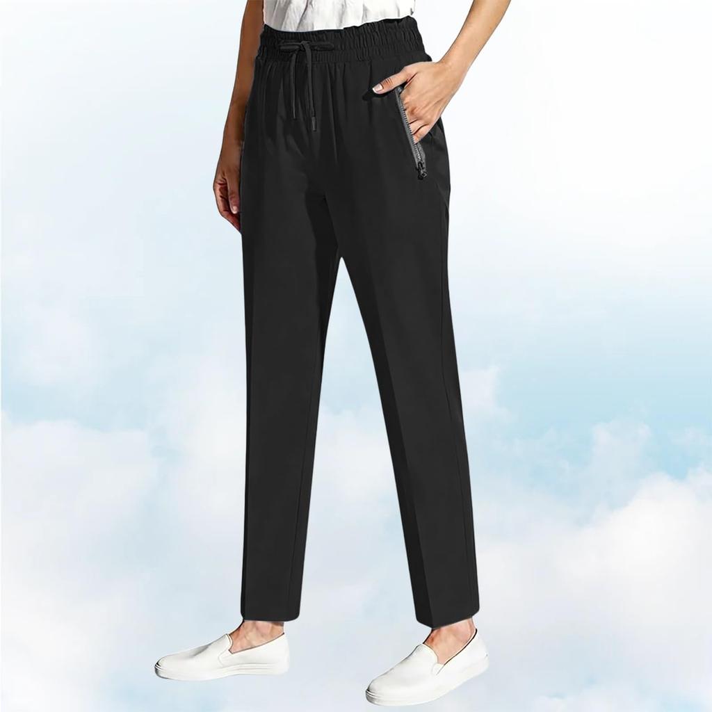 Modische Damen Farbige Elastische Taille Lässige Hosen Mit Taschen Und Sporthosen