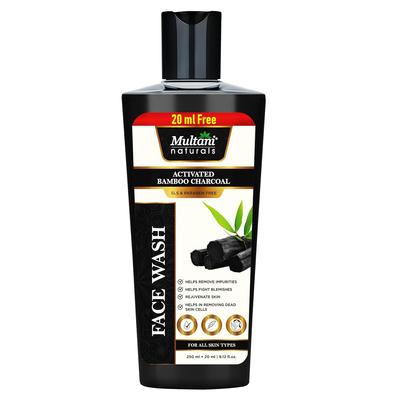 Multani Naturals Szénes Arclemosó 270 ml Mélytisztító Olajkontrolláló Tisztító Férfiaknak Nőknek Pattanásos Bőrre