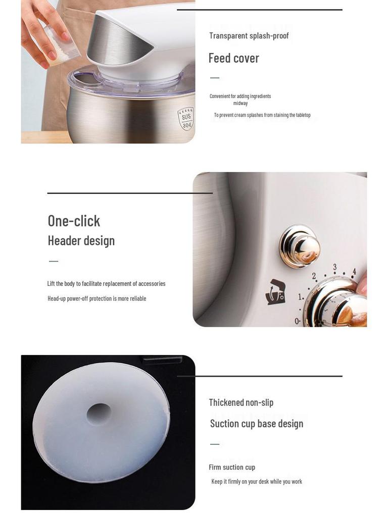 Zuan Chu Multi-Functional Kitchen Machine: Automatic Dough Mixer, Cream Whipper & Tabletop Egg Beater.