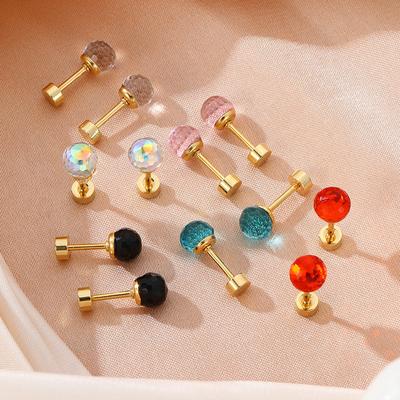 Farbe Zirkon Einfache Dopamin Ohrringe Leichter Luxus Design Stil Nische Mode Temperament Ohrringe