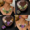 Personalized Maple Leaf Necklace Earring Set Specially Designed for Vacation Honeymoon Travel Style Jewelry Matching