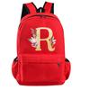 26 English Letters Cosplay Canvas Red Backpack Children Schoolbag Travel Bag Back To School Bookbag for Kids