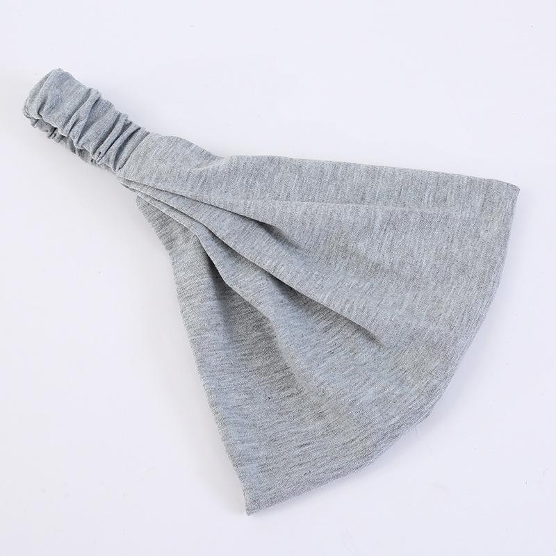 1Pcs Makeup Hair Headwrap Women Cotton Headband Turban Solid Color Elastic Hair Bands Yoga Hairband 2In1 Bandana Hair Accessory