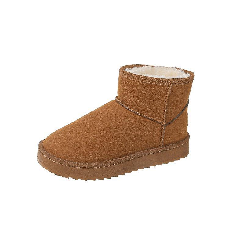 Women's Large Size Soft Sole Winter Warm Fur Snow Boots Padded Lined Ankle Boots Anti-slip Hiking Casual Sports Cotton Boots