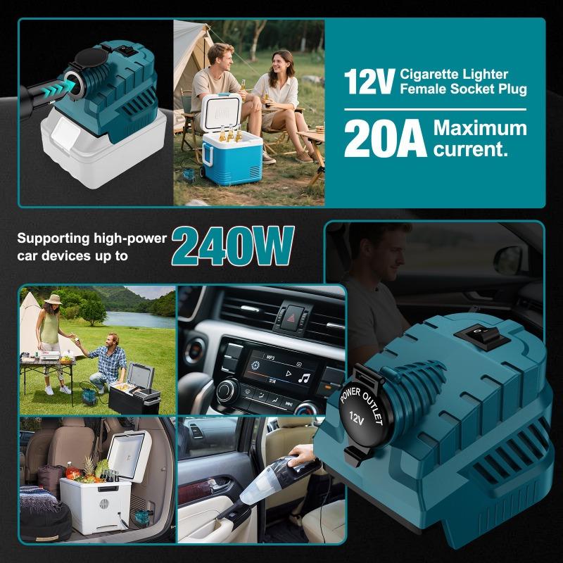 Adaptor de Alimentare cu Baterie potrivit Pentru Makita/Milwaukee 18V Litiu Brichetă Auto 12/20A/USB/Tip-C Convertor