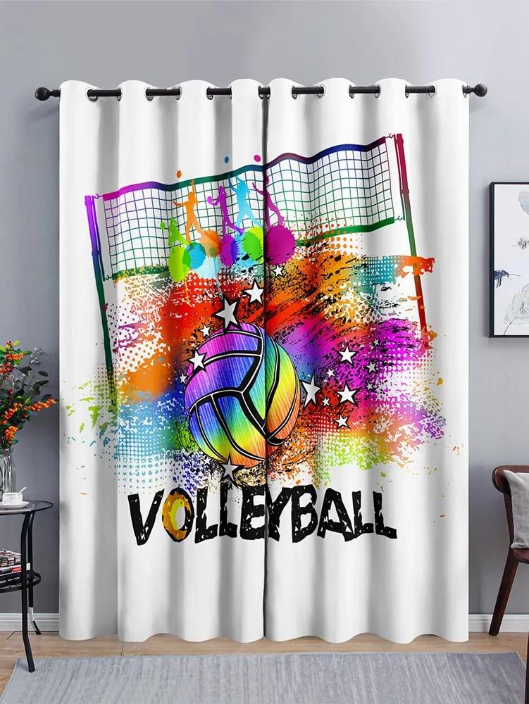 Fotballer Fotballdesign Blå Gardiner Vindusbehandling Draperier Vindusgardiner For Stue Soverom Barnerom Hjemmeinnredning