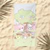 Cute Cartoon Kitten Printed Microfiber Beach Towel Quick Dry Soft Bath Towel For Kids Seaside Swimming