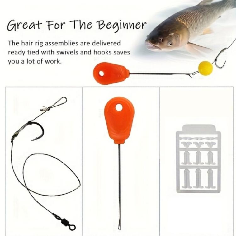 Fishing Equipment Include Hook Boilie Stop Line and Baiting Needle 2#/4#/6#/8# Pre-Tied Baits Rigs Fishing Hair Rig