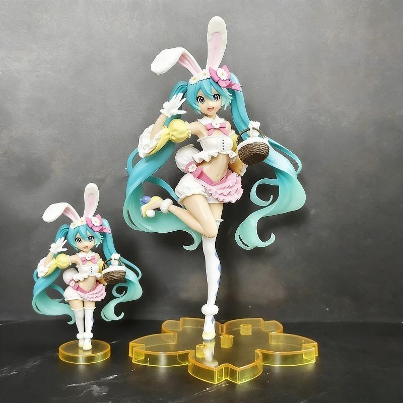 21Cm Hatsune Miku Cartoon Doll Kawaii Pvc Model Doll Action Doll Rabbit Ears To Collect Decorations Anime Anime Figure