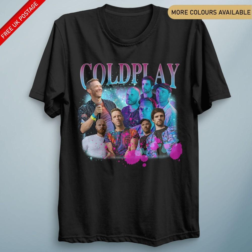 Vintage Adults Kids ColdPlay World Tour Music Spheres Pop TShirt Fan Tee Top S