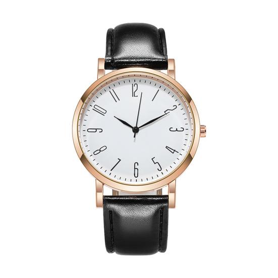 Men s Analog Quartz Watches Minimalist Three-Hand Watch Classic Adjustable Leather Strap Watch