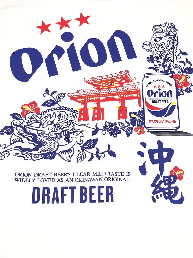Genuine Shureimon and Dragon White Goods Okinawa Souvenir Miscellaneous Goods [Orion Beer] T-shirt (M)