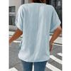 Spring and Summer Women's Fashion Casual Solid Color Button V-neck T-shirt for Women