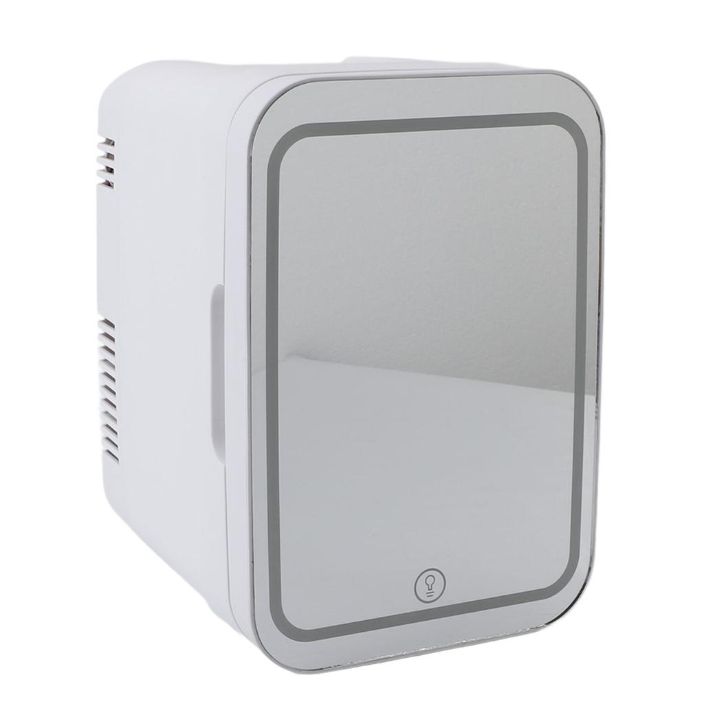 Portable Mirrored Beauty Fridge With Lighting 4L Mini Refrigerator Skin Care Makeup Storage with