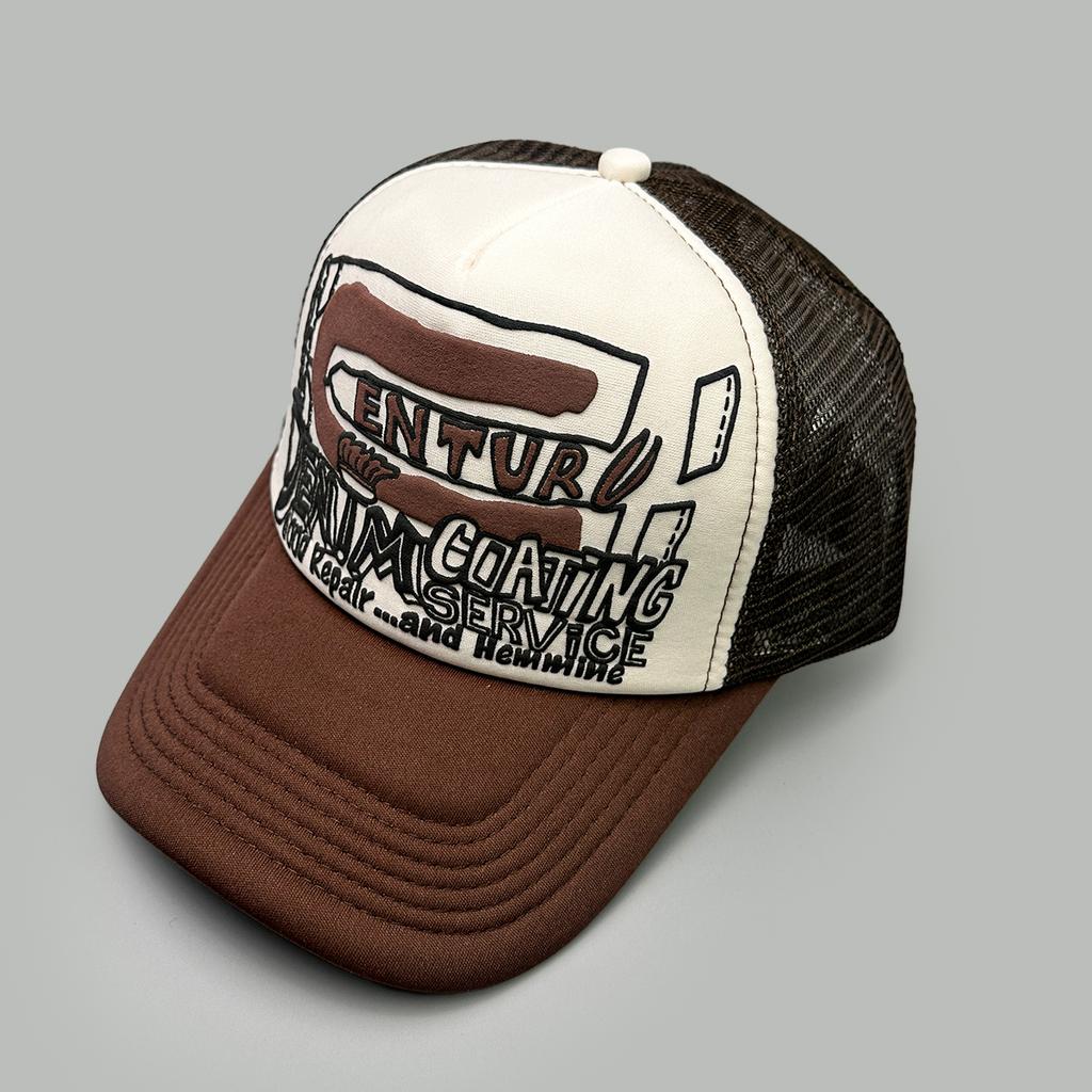 Amerikanischer Stil 3D-gedruckte Buchstaben Baseballkappen Neu Unisex Sonnenschutz Persönlich Atmungsaktiv Farbblock Vielseitig Netz Trucker Caps