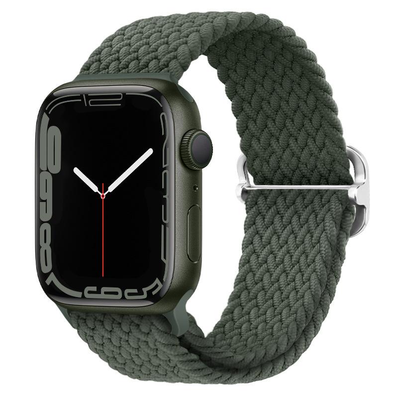 Elastic Woven Nylon Band F Smart Apple Watch Band 40 41 44 45MM Iwatch SE8 7 5 6 , Alloy Buckle Sport Soft Breathable Accessories Strap Blet Bracelet