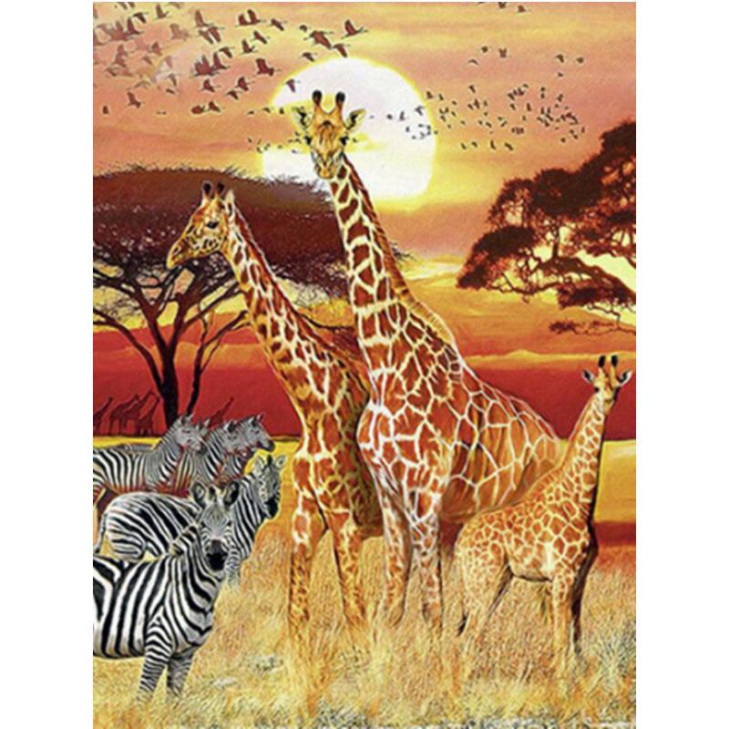 5D DIY Diamond Painting Cute Giraffe Diamond Embroidery Cross Stitch Kit Full Rhinestone Mosaic Home Decor