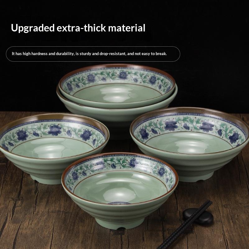 Plastic Ramen Bowl Thickened BPA Free Unbreakable Reusable Bowl for Home Restaurant Travel Use