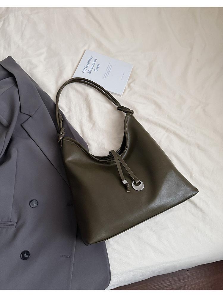 Simple and large-capacity retro high-end tote bag women's 2025 new Korean light luxury fashion versatile shoulder bag