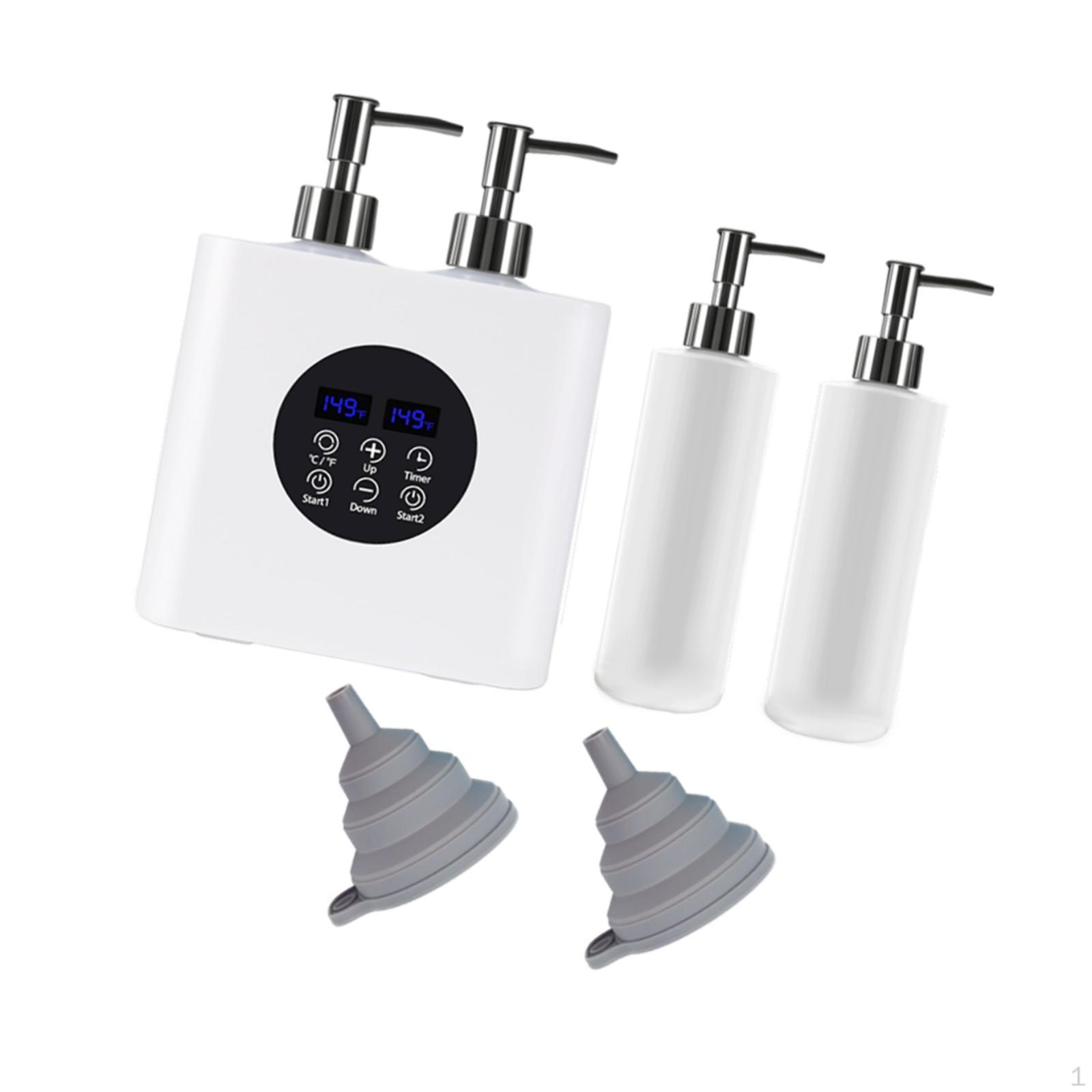 

Двойной нагреватель для масла Портативный Быстрый нагрев Диспенсер для подогретого лосьона для тела Черный белый