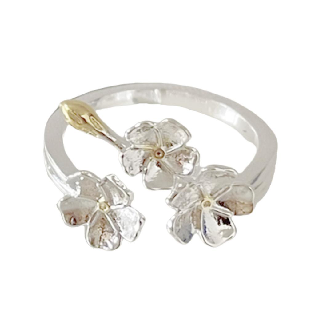 Adjustable Ring With Delicate Flower Sophisticated Iris Flower Rings Crafted In Copper Unique Rings Jewelry for Dates