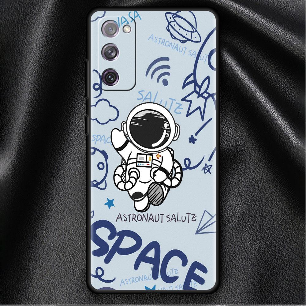 Case For Samsung Galaxy S20 FE S22 Ultra S21 Plus Luxury Soft Phone Case S10 S9 S8 S10e S7 Silicone Funda Space Cool Astronaut