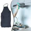 Oilproof Kitchen Apron PVC Leather Waterproof Black Comfortable