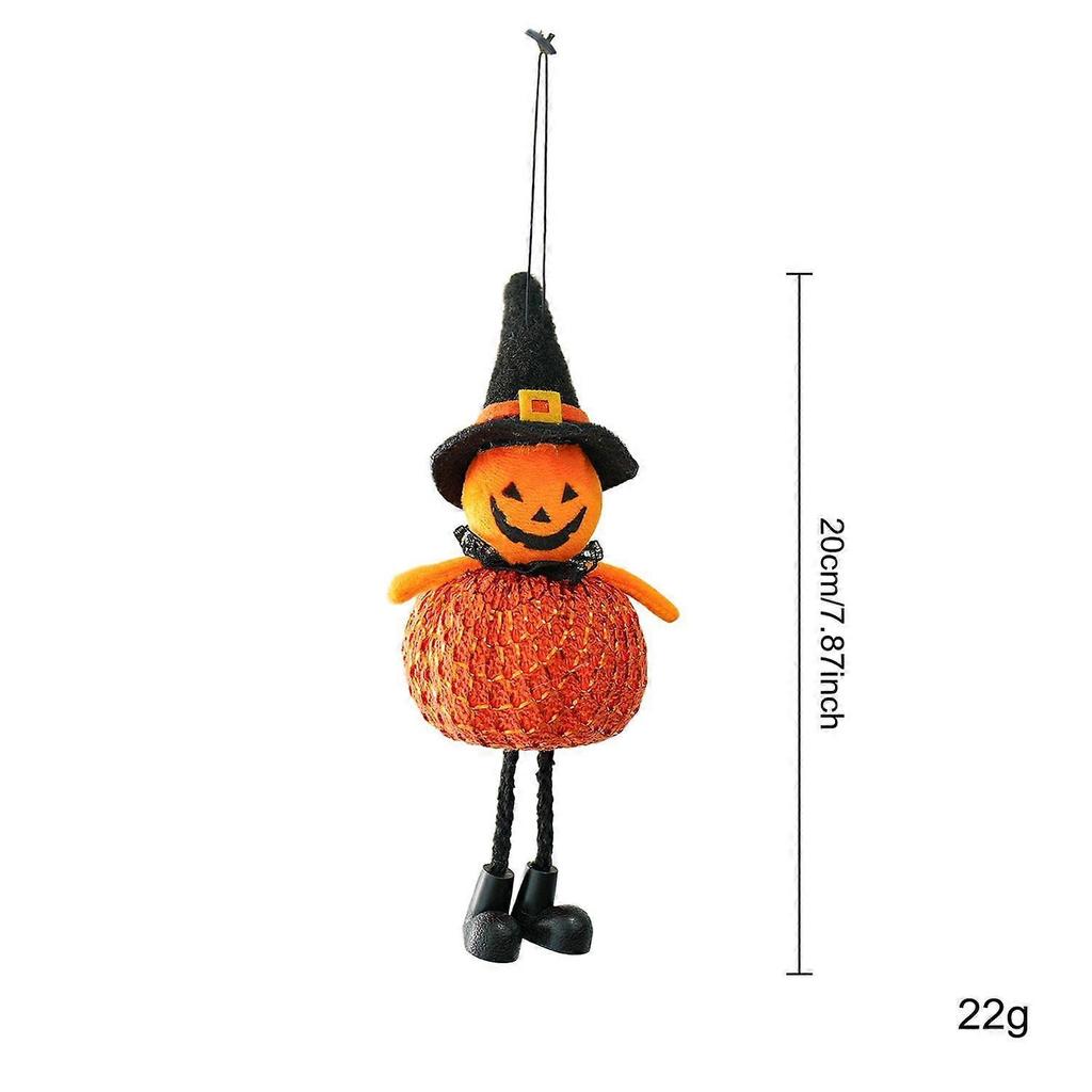 4PCS Halloween Decorations Gold-Threaded Pumpkin Witch Figurine Mini Hanging Ornaments
