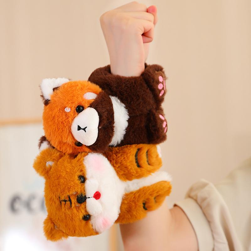 Zoo red panda doll clap bracelet plush toy raccoon wrist clap ruler circle doll children's gift