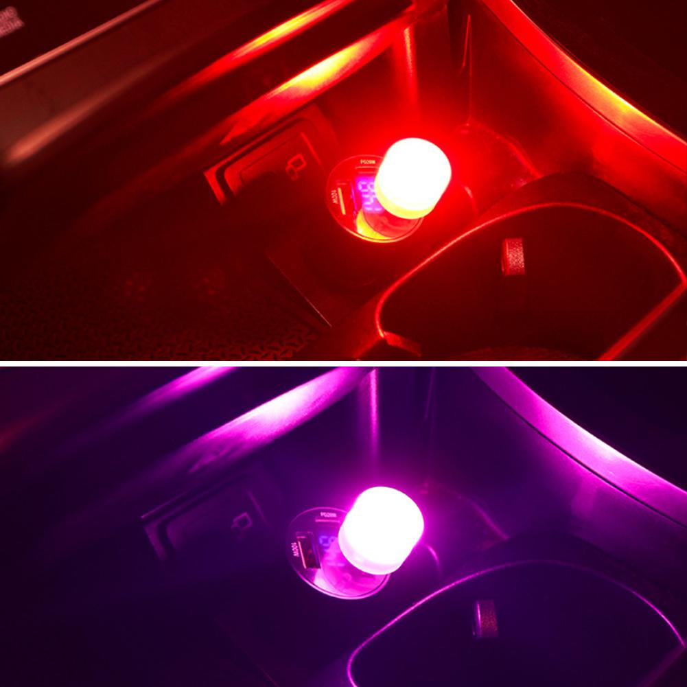 Car Mini USB LED Ambient Light Decorative Atmosphere Lamps for Interior Environment Auto PC Computer Portable Light Plug Play