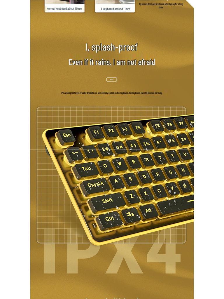 Langtu Silent Wired Keyboard with Backlit Mechanical Feel for Office & Laptop