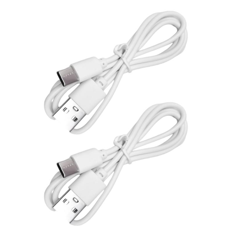 Set of 2pcs Universal Type C Charging Cord Cable Compatibility with Bluetooth-compatible Headsets and Mobile Devices