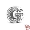 100% Real 925 Sterling Silver Letter Alphabet A-Z Charm Name Bead Fit  Bracelet Pendant Jewelry