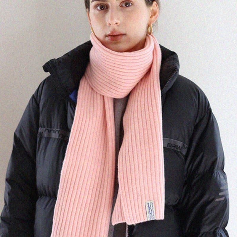 WorthWord 100% Wool Innigkeit Ribbed Muffler_5 Colors