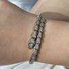 CNC Crafted spring snake bone bracelet with full diamond inlay, plated18K Rose gold elastic light-luxury high-end snake-shaped bracelet