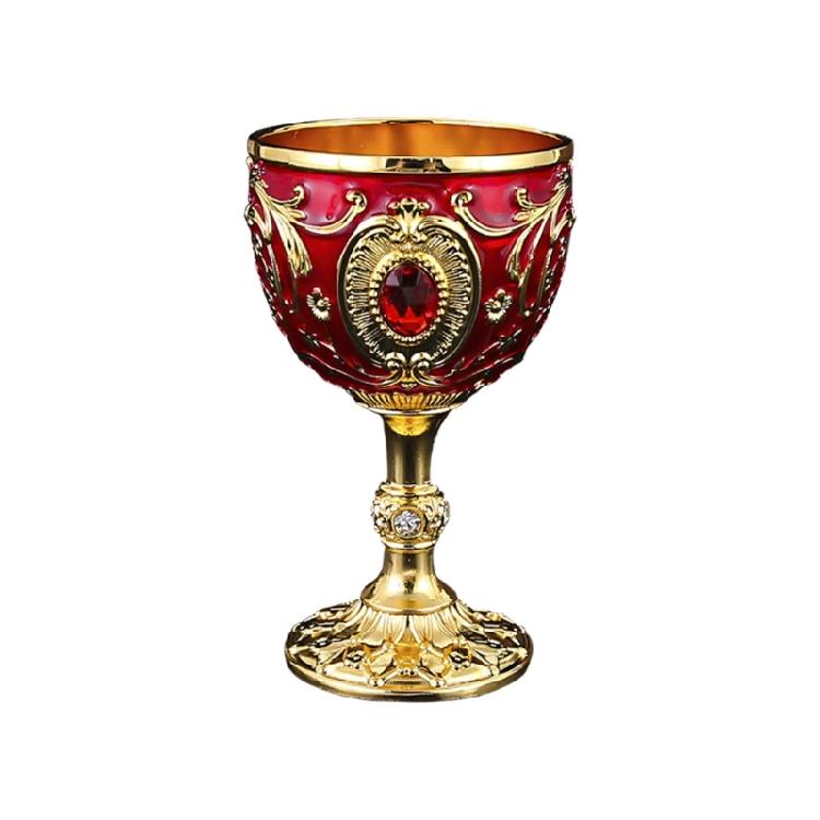 Handcrafted 100ml Retro Design Metal Cup Durable 100ml Alloy Wine Goblet Suitable For Beverages And Decors красный