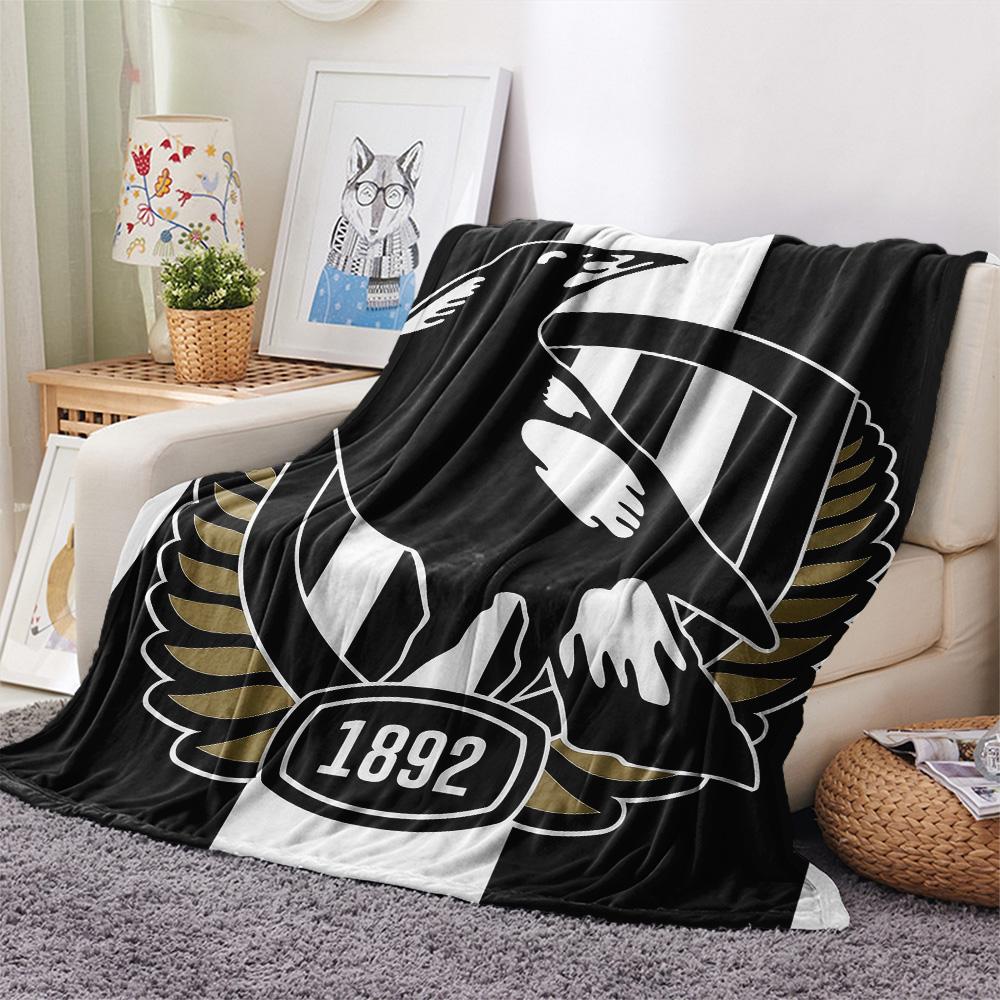 Collingwood Magpies  Print Flannel Blanket, High quality Comfortable for All Seasons, Home Decor, Warmth and Comfort