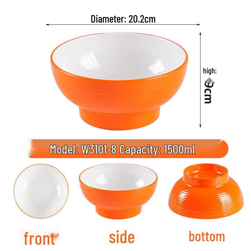 Jijun A5 Melamine High-Foot Soup Bowls (10-Pack)